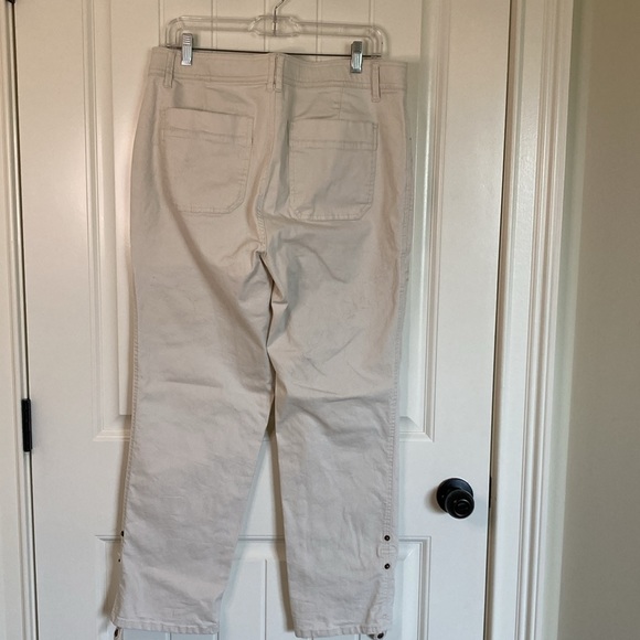 Democracy Womens Cargo Roll Snap Hem Pant 14 Cream Ab Technology Stretch - Picture 7 of 10